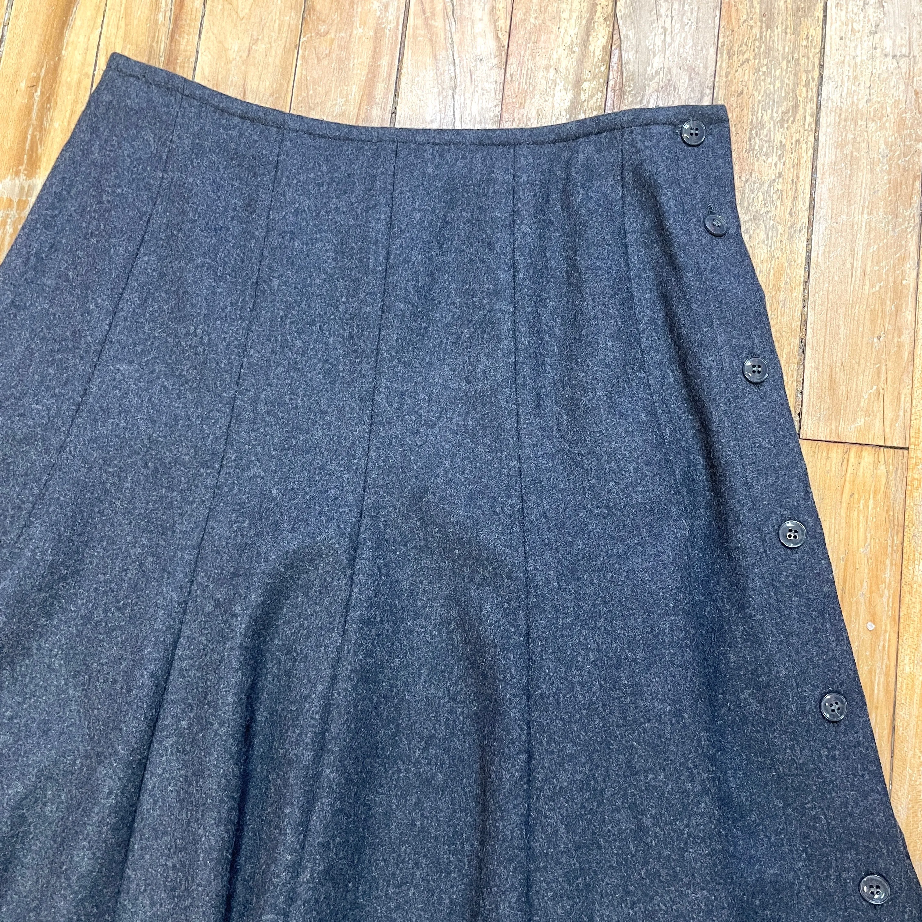 Kenzo Paris Vintage Designer Wool Skirt Made in France Size 26"