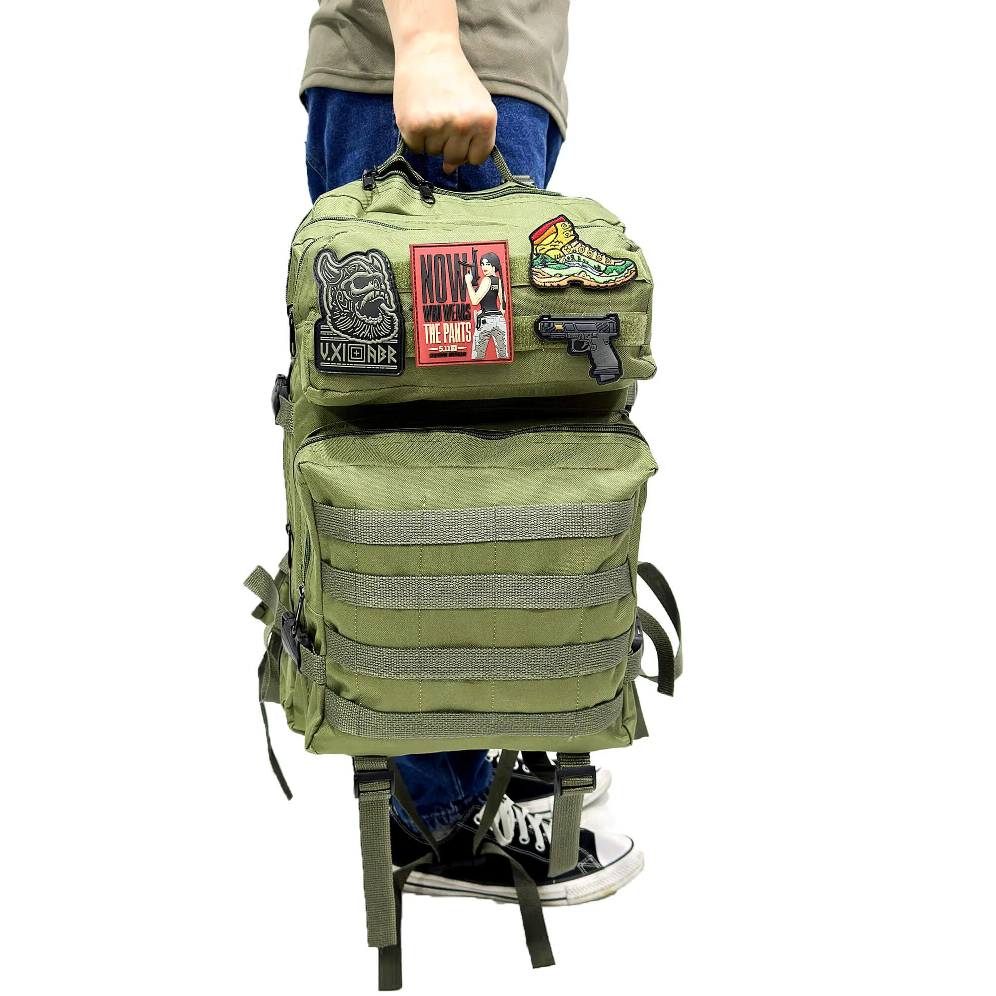 Khaki Tactical Sports Backpack with Pec Area - 50 Liter Bag