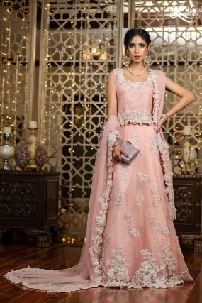 Khayal BY SHAISTA HASSAN - Light pink net and lace lehenga choli - 3 Piece