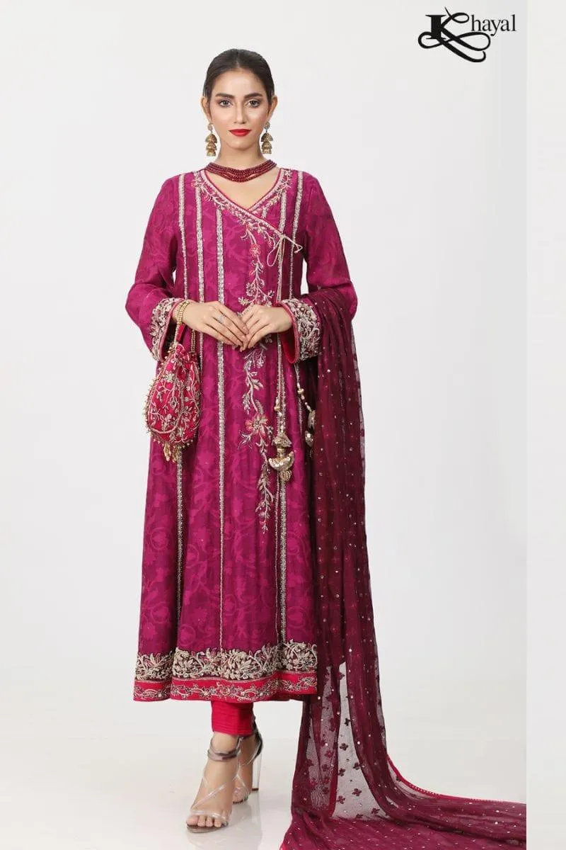 Khayal BY SHAISTA HASSAN - Pure silk jaal net angarkha heavily embellished - 3 Piece