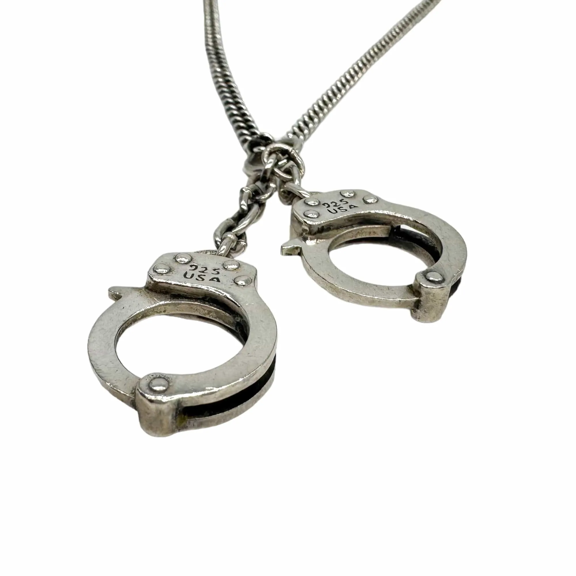 KING BABY Sterling Silver Handcuffs Necklace