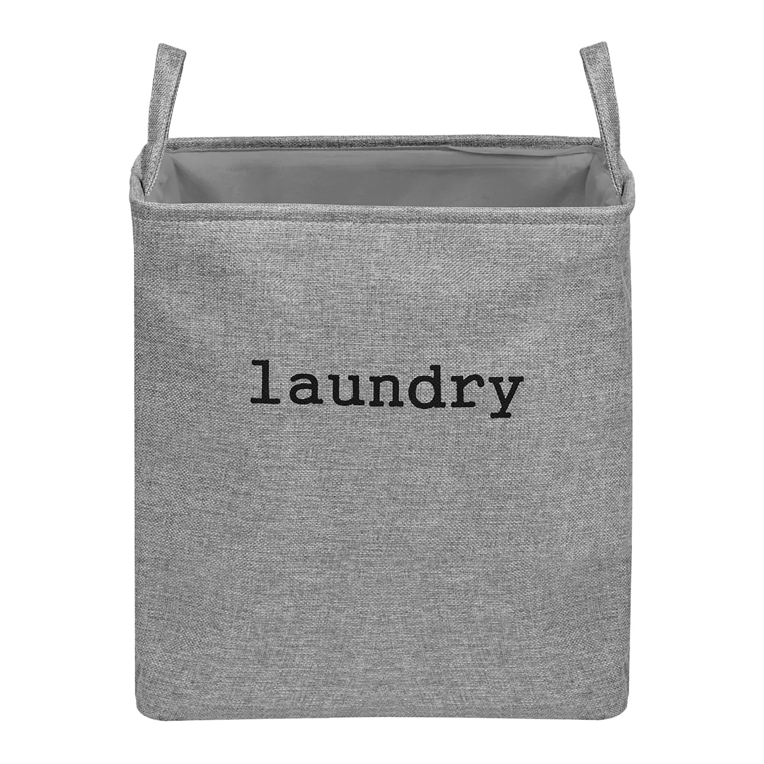 Kuber Industries Laundry Basket | Square Foldable Laundry Basket | Jute Storage Bag with Handles | Clothes Basket for Home | Toy Storage Basket | 40 LTR | Pack of 2 | Gray