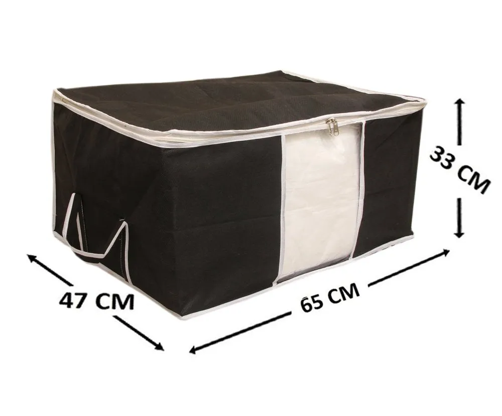 Kuber Industries Plain Rectangular Non-Woven Underbed Storage Bag Organiser (Extra Large, Black) - CTKTC01639 - 6 Piece