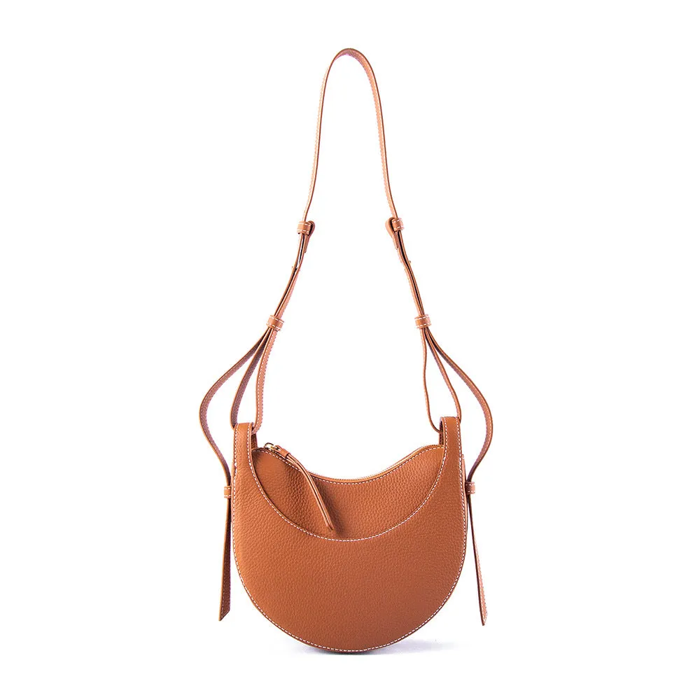 Leather Half-Moon Bag