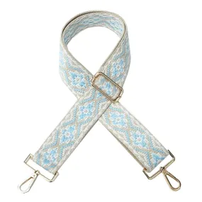 Light Blue White Aztec Strap