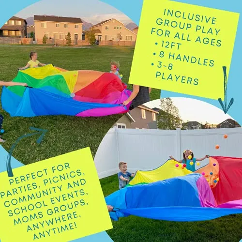 Little Dynamo Parachute, 12 Foot Parachute for Kids