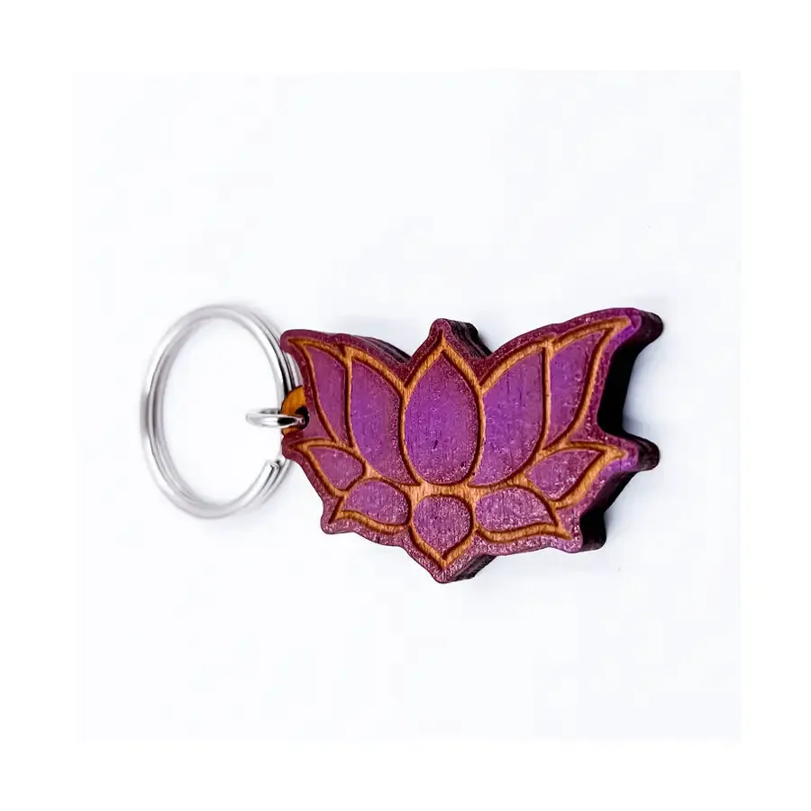 LOTUS WOODEN KEY CHAIN