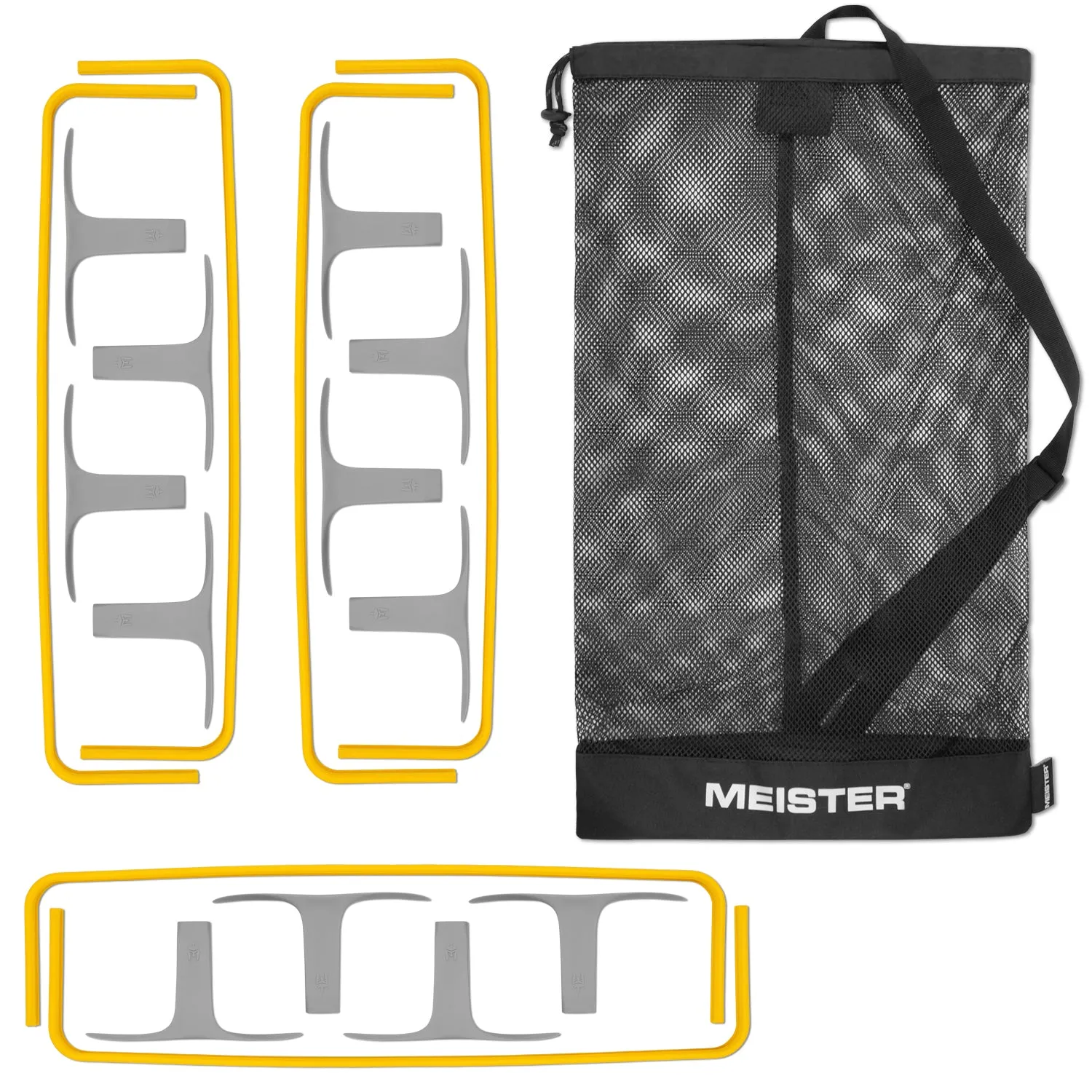 Meister ZoomFlex 6" Agility Hurdles - 6 Pack w/ Carry Bag - Electric Yellow