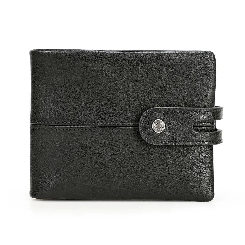 Men's Crazy Horse Leather Short Coin Purse & Wallet