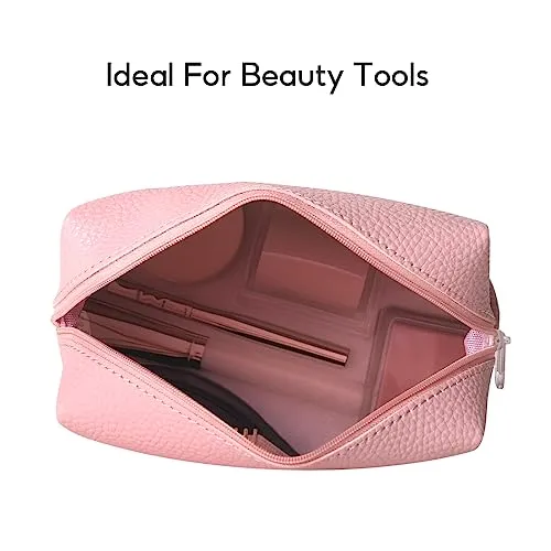 MINISO Pouch for Travel Makeup Bag, Makeup Organizer Bag, Cosmetic Bag Makeup Bag for Women, Toiletry Bag for Travel Tools 17x7x10cm (Pink)