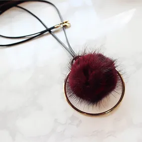 Mink Fur Ball Necklaces