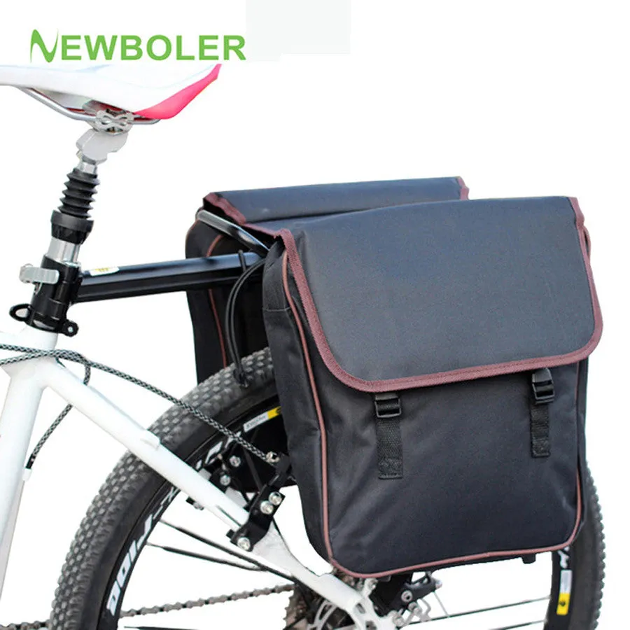 NEWBOLER MTB Bicycle Carrier Bag Rear Rack Bike Trunk Bag Luggage Pannier Back Seat Double Side Cycling Retro Bycicle Bag