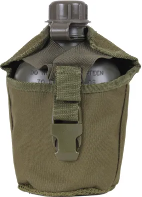 Olive Drab - Military MOLLE Compatible 1 Quart Canteen Cover