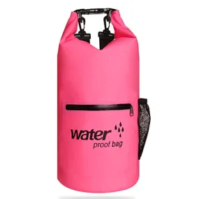 Outdoor Waterproof Dry Dual Shoulder Strap Bag Dry Sack PVC Barrel Bag, Capacity: 20L(Pink)