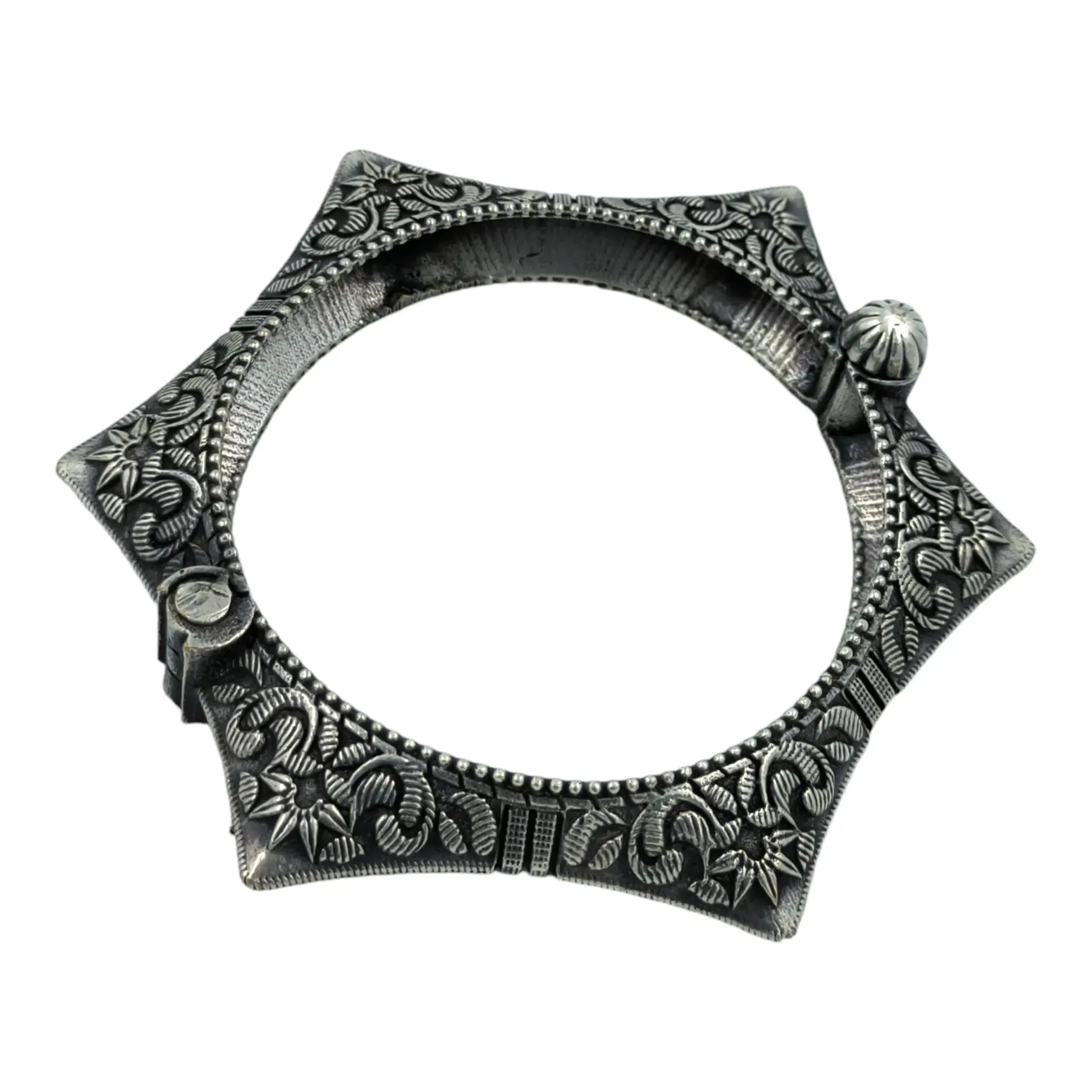 Oxidised Silver Brass Designer Adjustable Kada