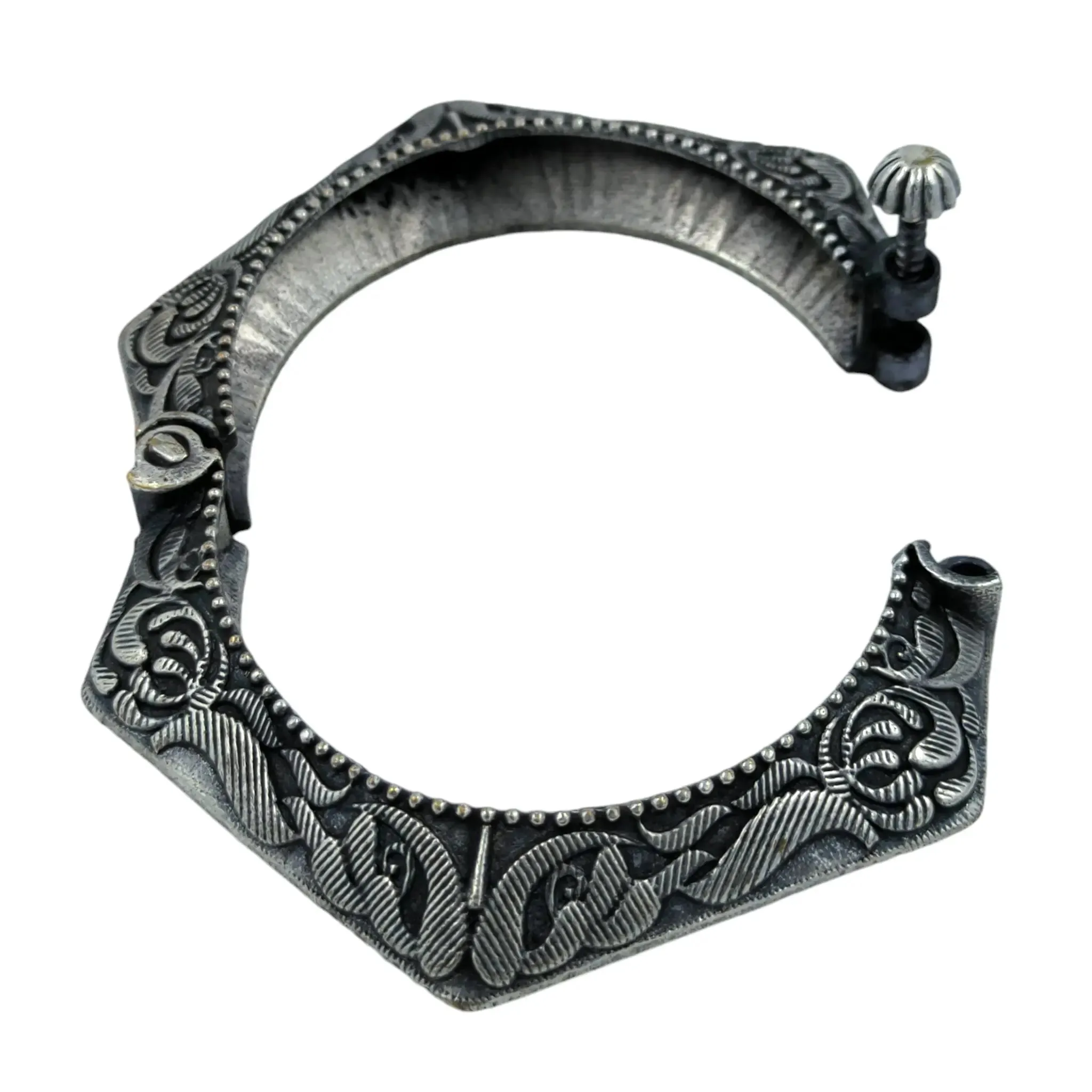 Oxidised Silver Brass Designer Adjustable Kada