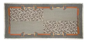 Paisley & Houndstooth Snaffle Bits Silky Scarf, 35" x 70"