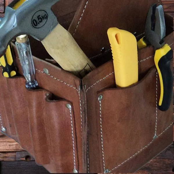 Personalised Cow Leather Tool Bag