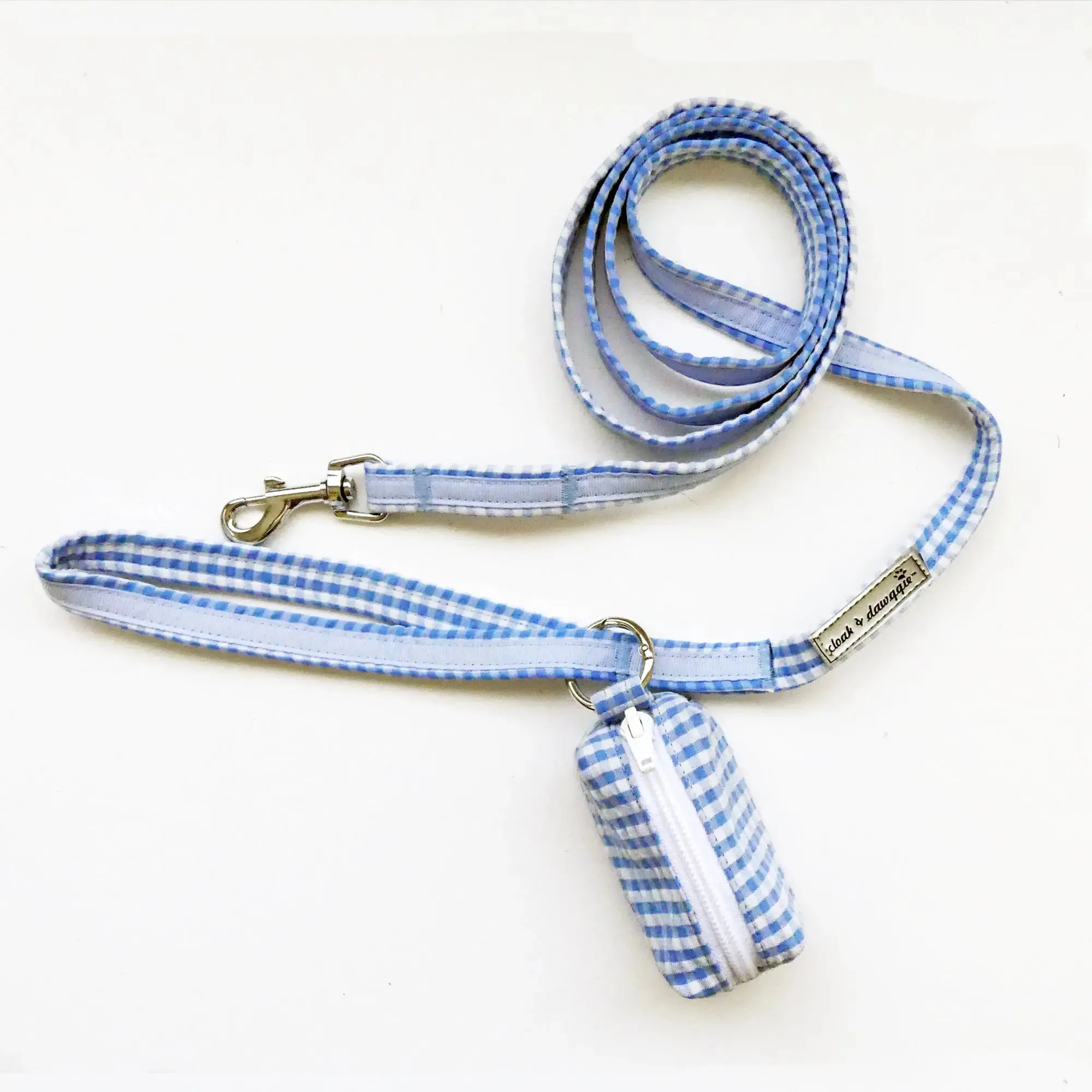 Precision Fit Gingham Dog Poop Bag Holder Matching Gingham Leads Harnesses