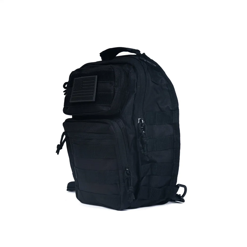 Proof of Work Division Molle Shoulder Sling Daypack Bag  [BLACK] MILITARY GRADE COLLECTION