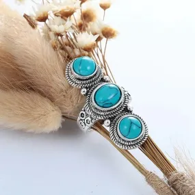 Pyramid Turquoise Geo Ring