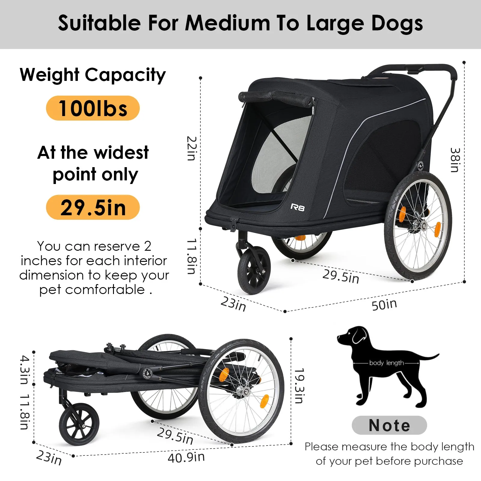 R8 Foldable Pet Stroller