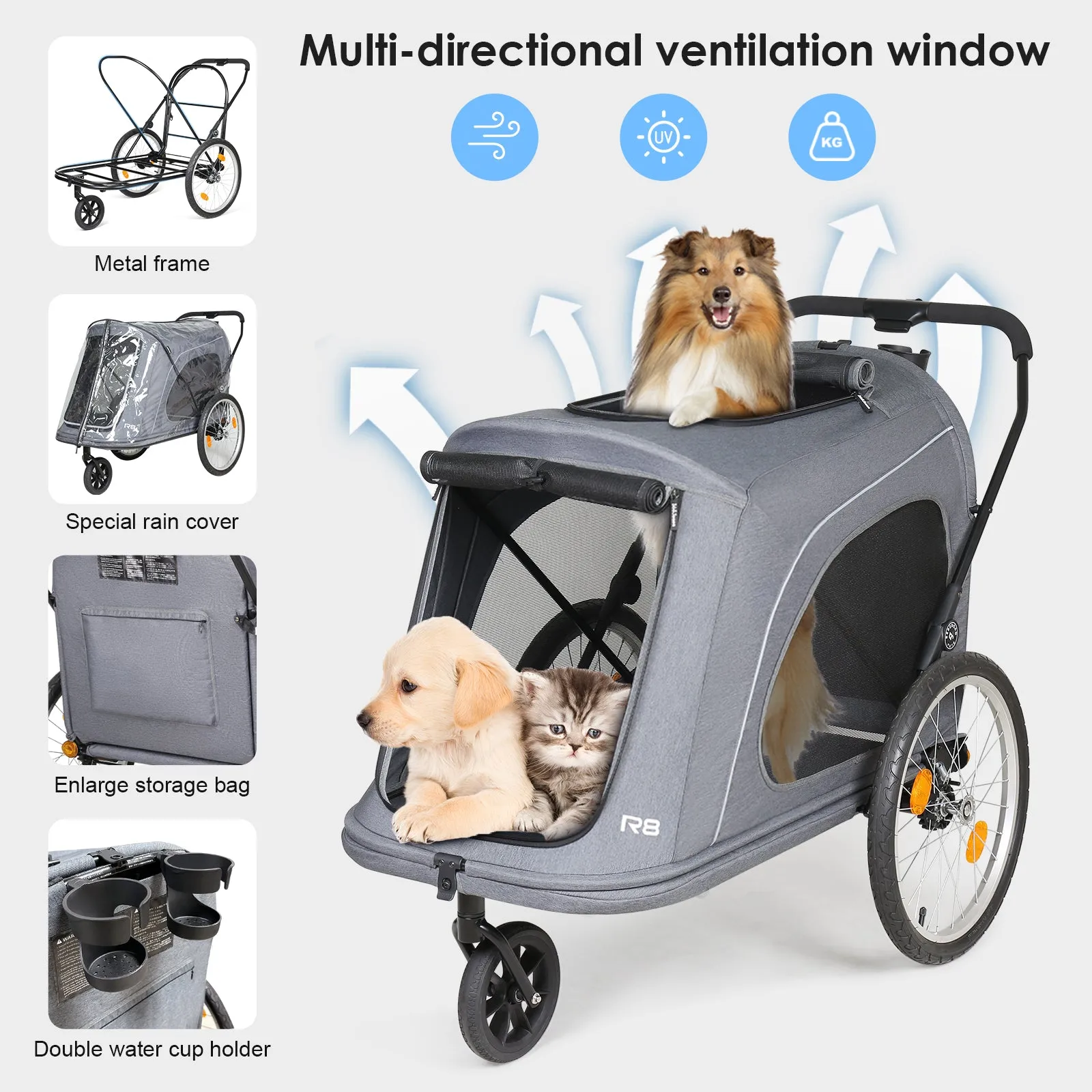 R8 Foldable Pet Stroller