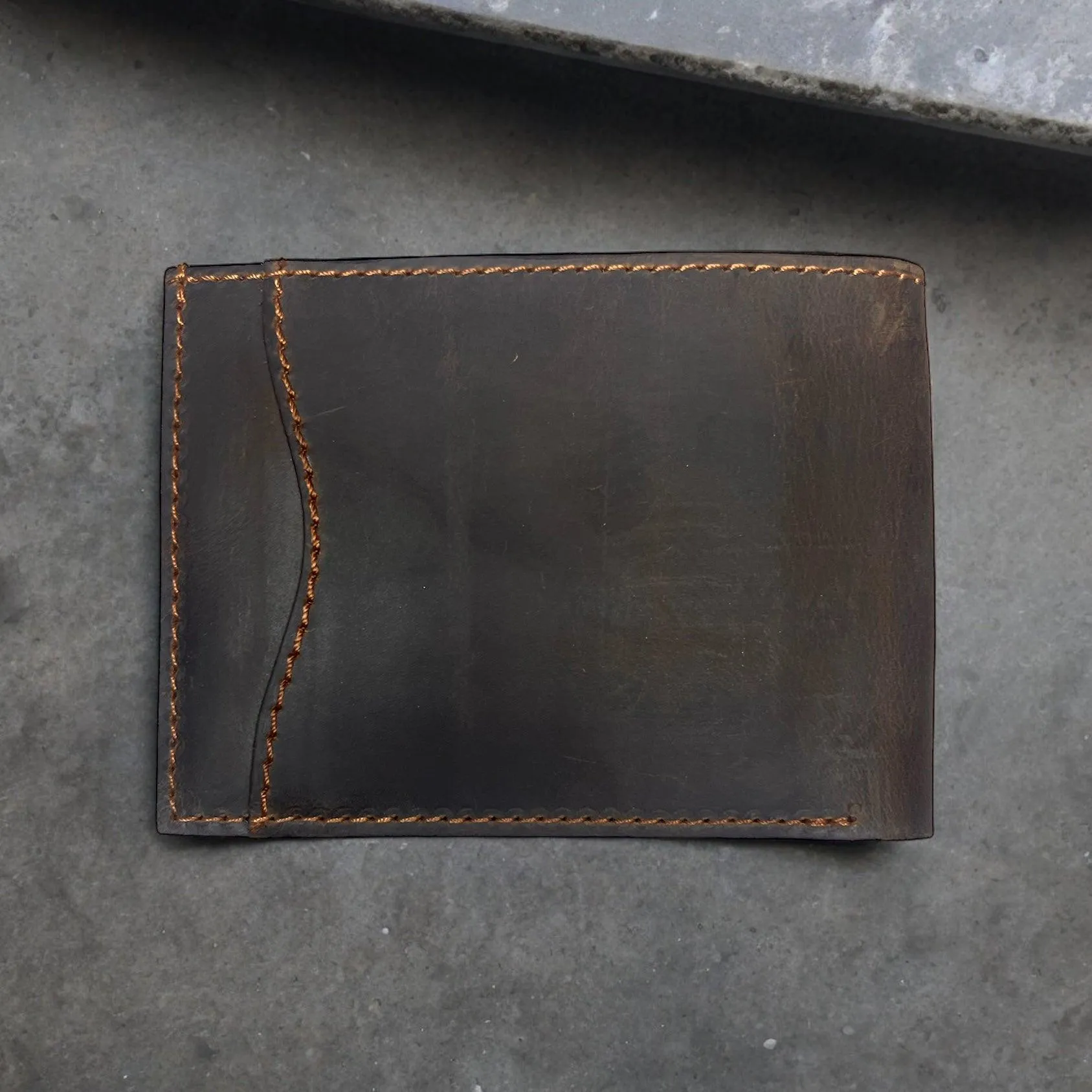 Red Dirt Hat Co. Brown Oiled Finish Genuine Leather Bi-Fold Wallet 22228881W2