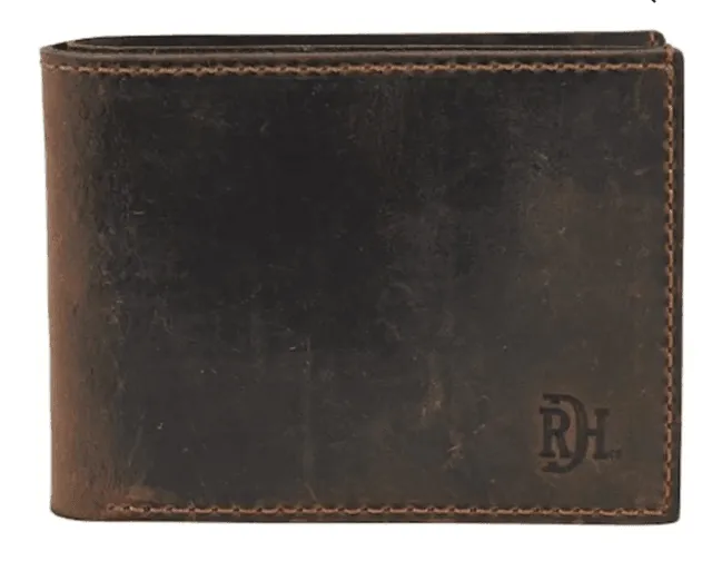 Red Dirt Hat Co. Brown Oiled Finish Genuine Leather Bi-Fold Wallet 22228881W2