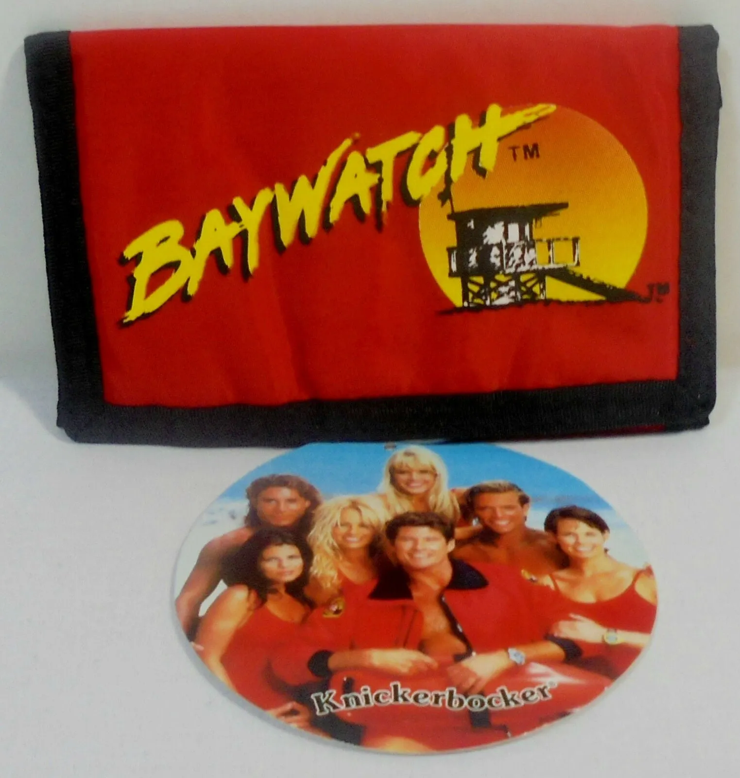 Retro Baywatch Wallet Vintage Red Billfold 5" Authentic 1996 New Old Stock w/ Tags