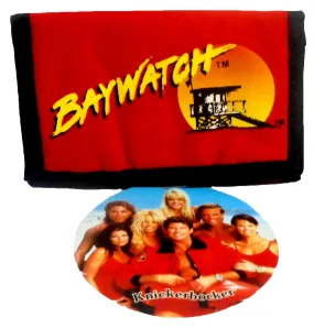 Retro Baywatch Wallet Vintage Red Billfold 5" Authentic 1996 New Old Stock w/ Tags