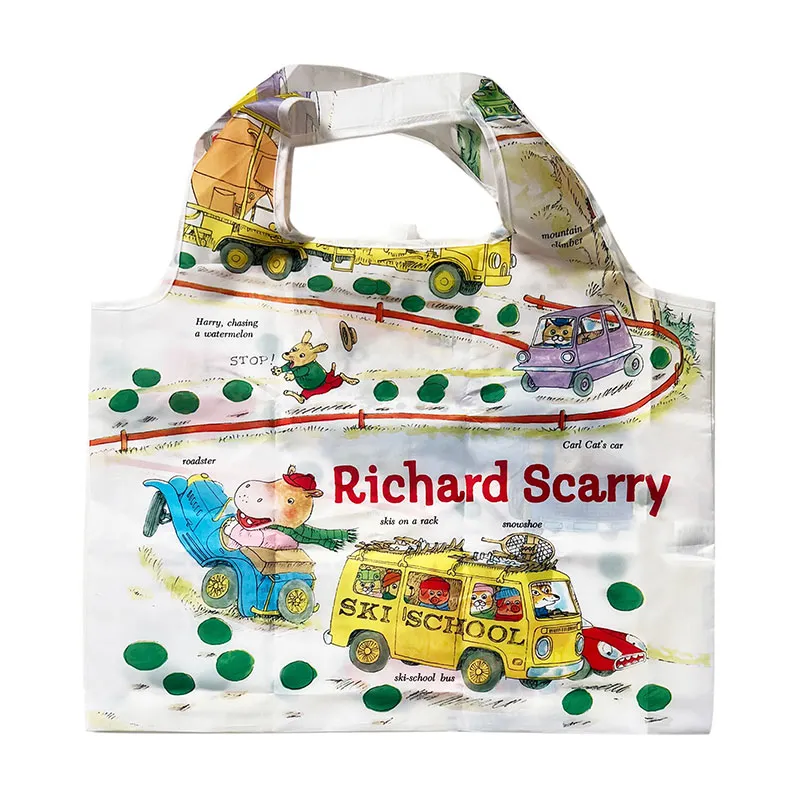 Richard Scarry Portable Shopping Bag · Rolling Watermelons and Ski School *Limited Edition