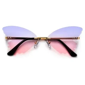 Rimless Butterfly Silhouette Gleeful Sunnies