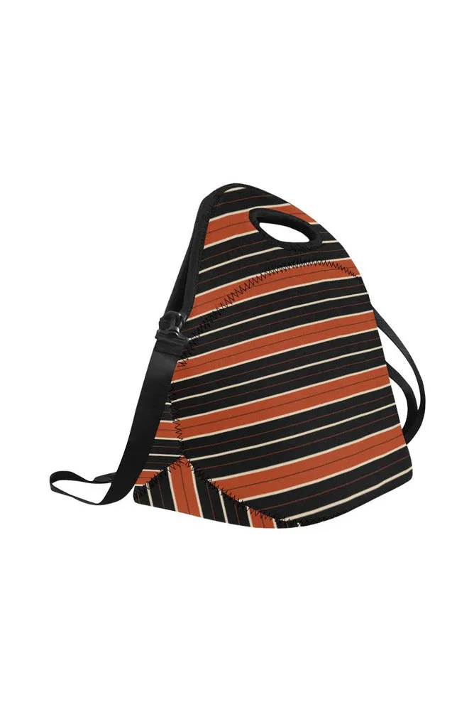 RUST STRIPES Neoprene Lunch Bag/Large (Model 1669)