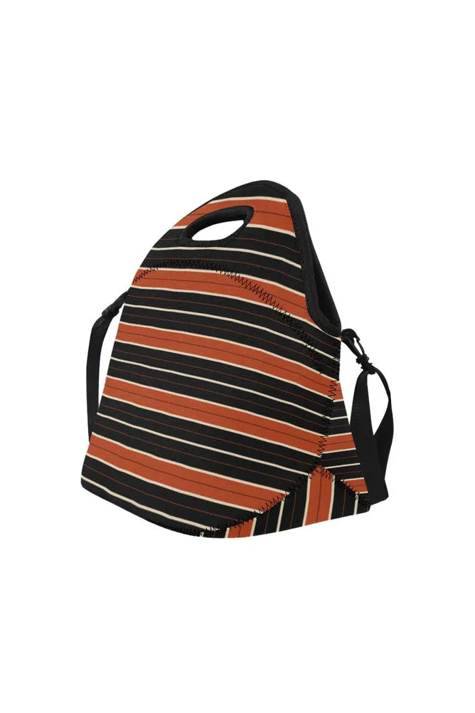 RUST STRIPES Neoprene Lunch Bag/Large (Model 1669)