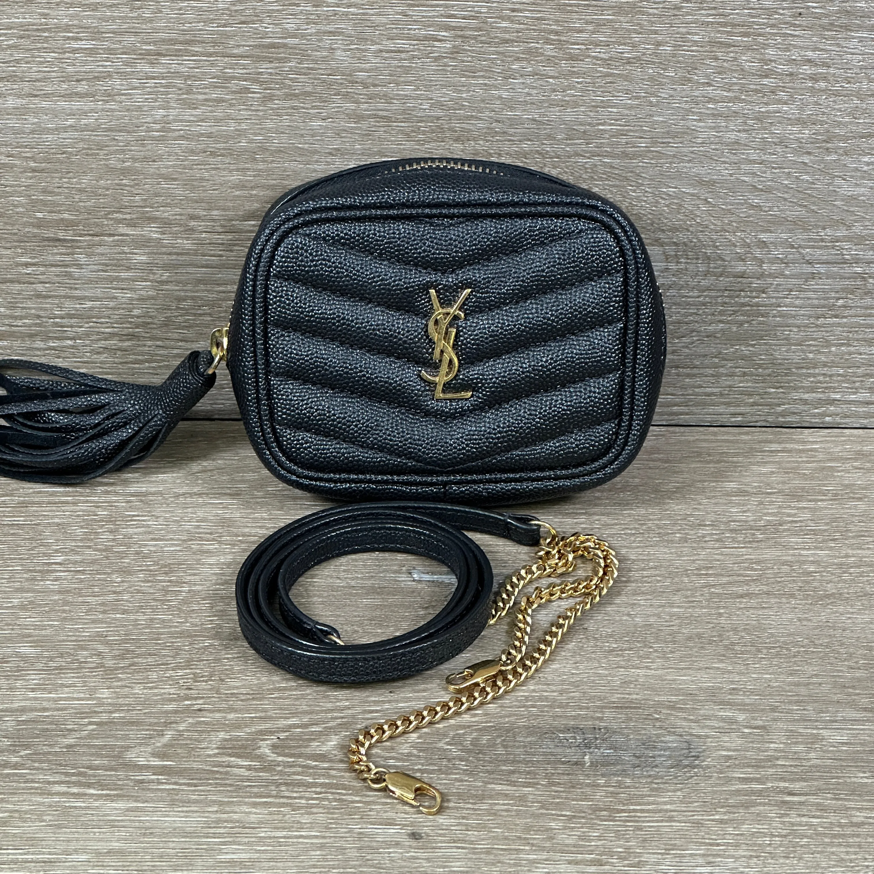 Saint Laurent Monogram Baby Lou Camera Bag - Black