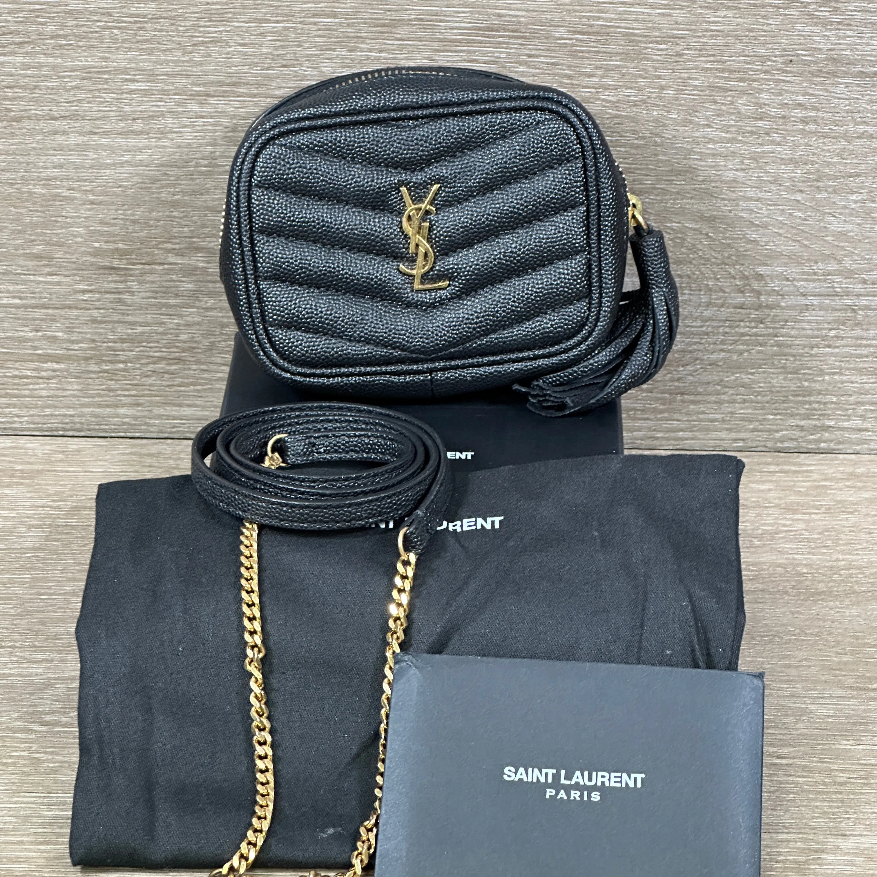 Saint Laurent Monogram Baby Lou Camera Bag - Black