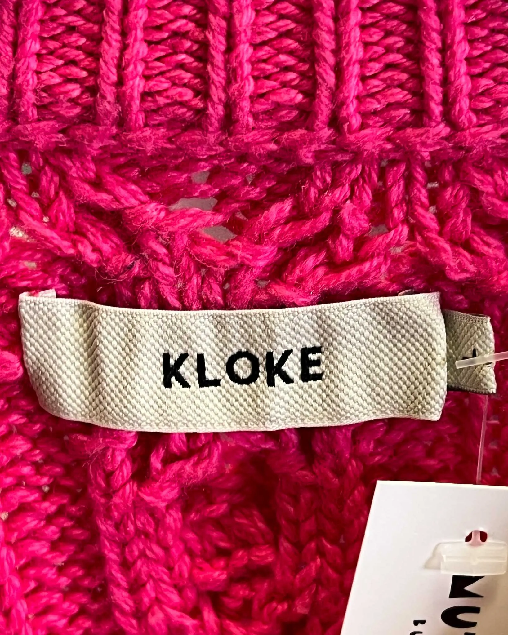 Size L - Kloke Highlighter Pink Vibrations Jumper