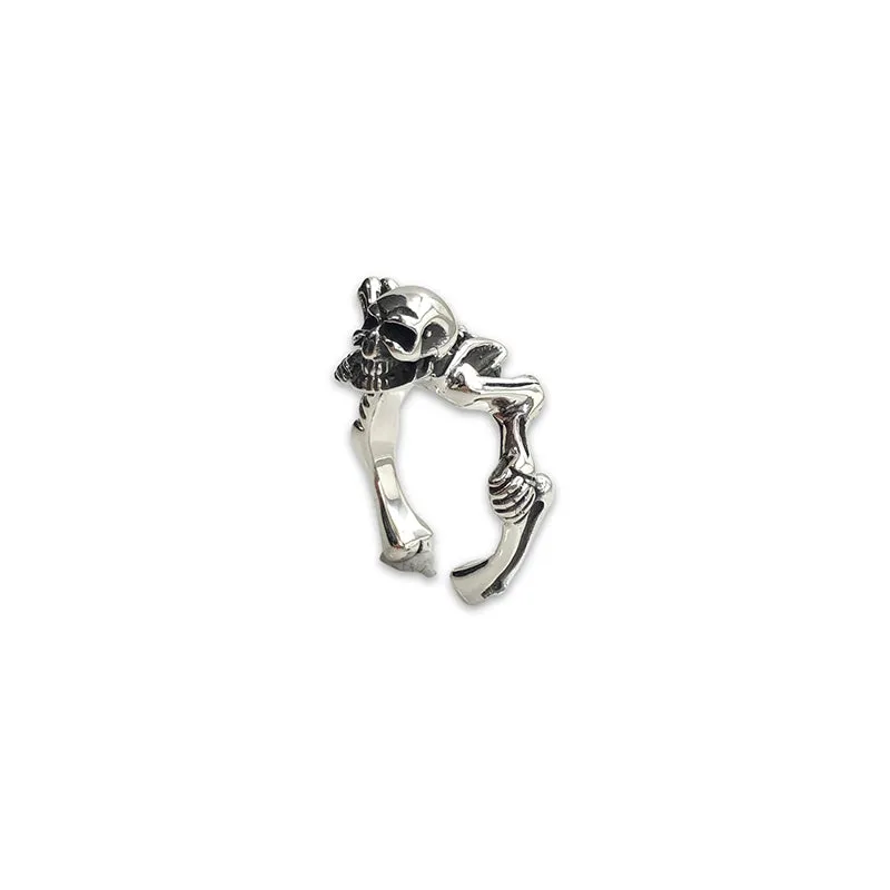 Skeleton Adjustable Sterling Silver Ring