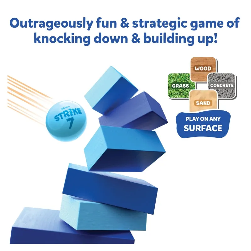 Skillmatics Block Game: Strike 7! | Strategic Game of Knocking Down & Building Up (ages 6 )