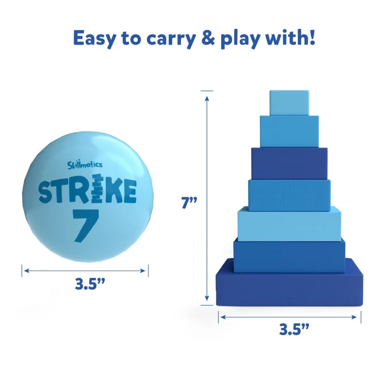 Skillmatics Block Game: Strike 7! | Strategic Game of Knocking Down & Building Up (ages 6 )