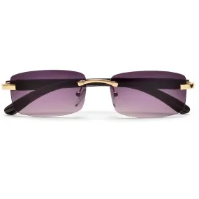 Sleek Rimless Detailed Temple Sunnies