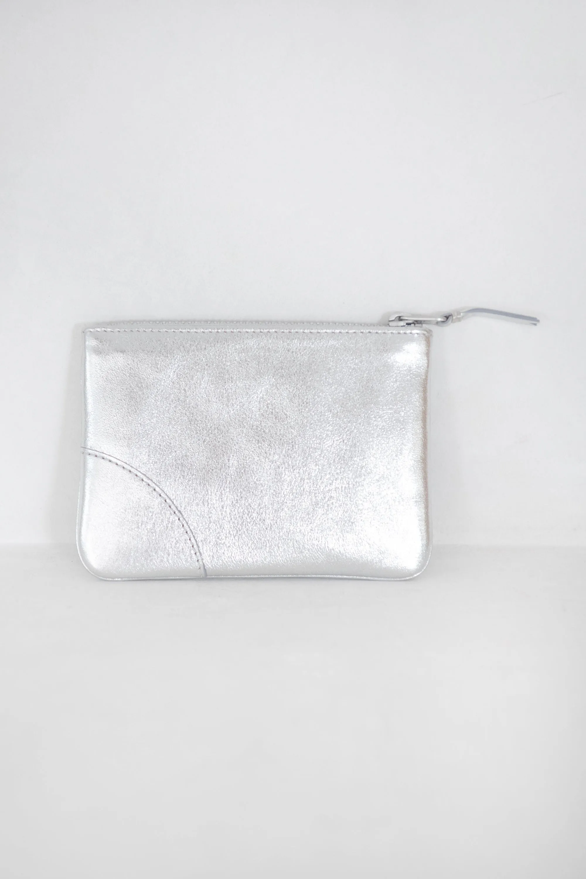 Small Metallic Coin Wallet, Silver