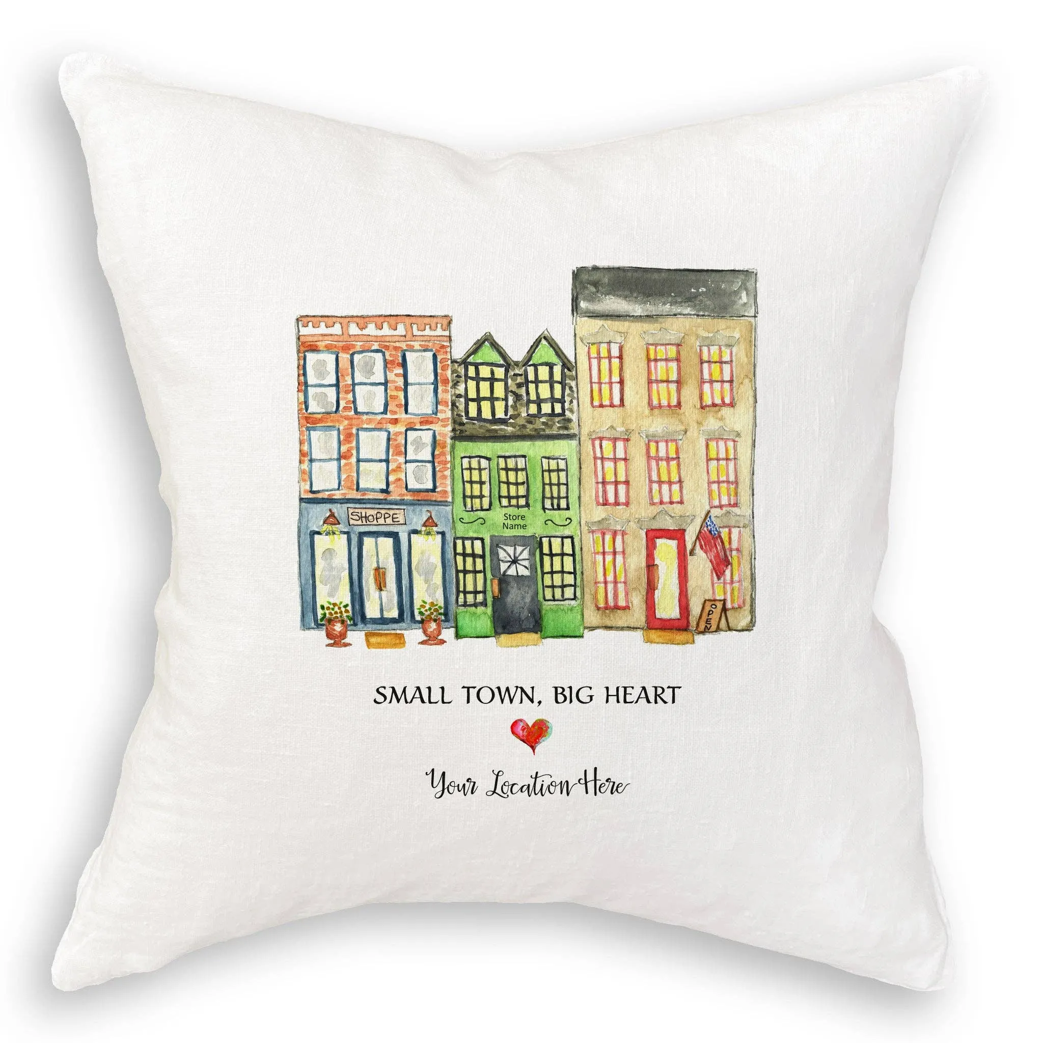 Small Town Big Heart with Location: Dishtowel / -