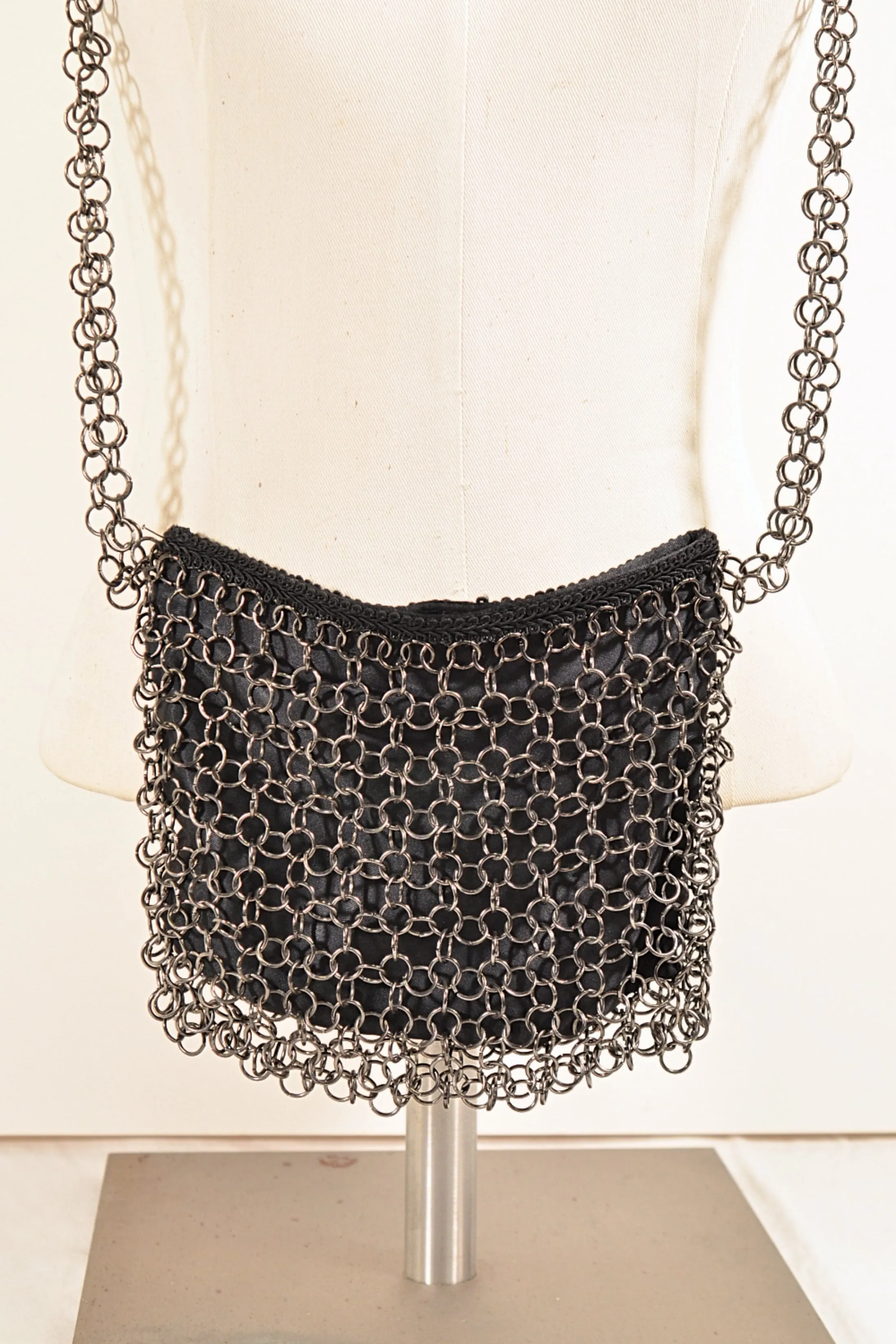 SOLD Chainmail Shoulder Bag, Small Goth Grunge Metal Purse