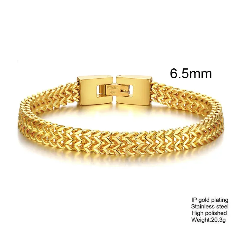 STYLISH STAINLESS STEEL BALI FOXTAIL CHAIN BRACELET FOR MEN DOUBLE FRANCO LINK CHAINS BRACELETS ARMBAND MALE JEWELRY