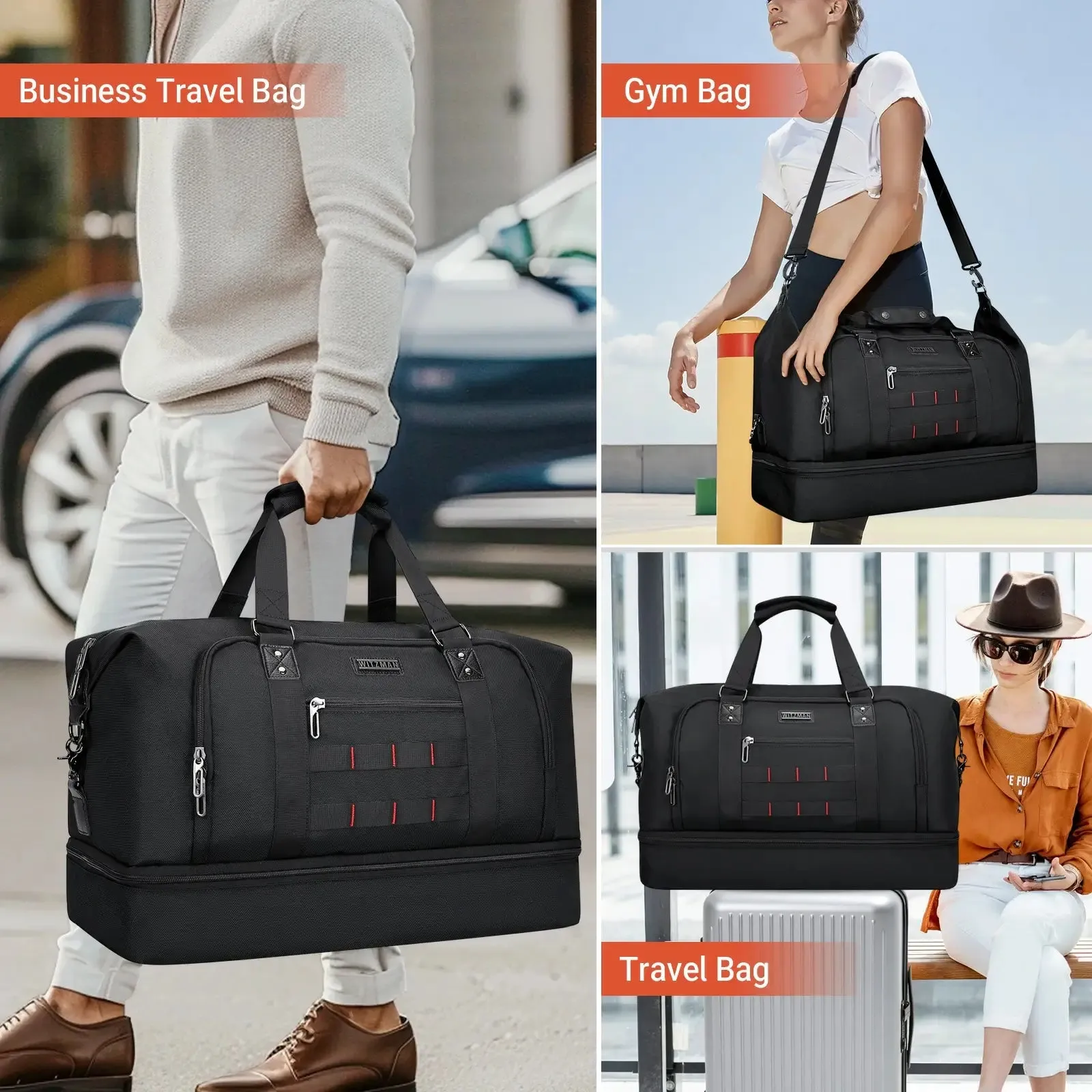 Travel Duffle Bags for Men Weekender Bags With Toiletry Bag Sets