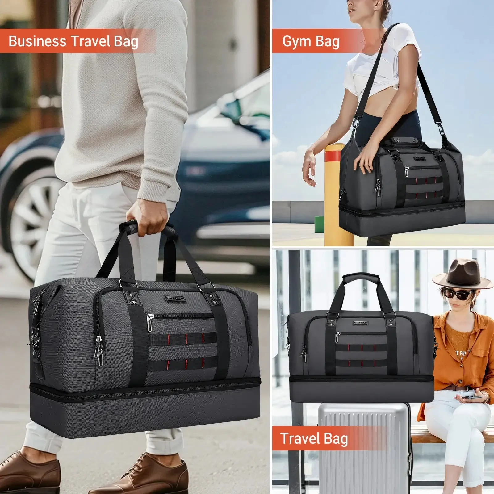 Travel Duffle Bags for Men Weekender Bags With Toiletry Bag Sets