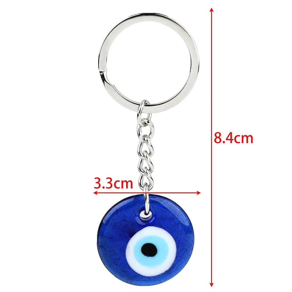 Turkish Greek Blue Eye Charm Pendant Keychain Car Key Chains Ring