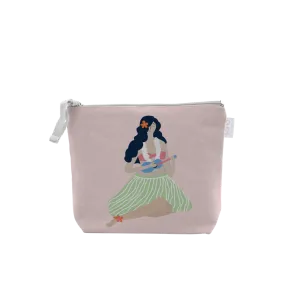 Ukuklele Playing Hula Girl Cosmetic Bag, Small